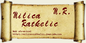 Milica Ratkelić vizit kartica